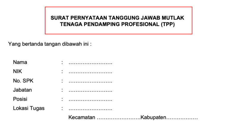 SPTJM Pendamping Desa