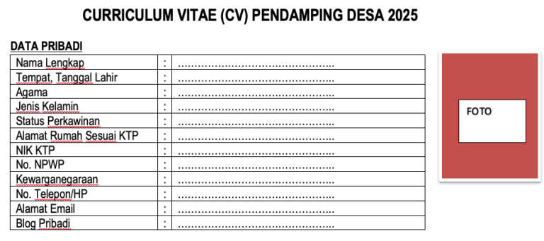 CV Pendamping Desa 2025