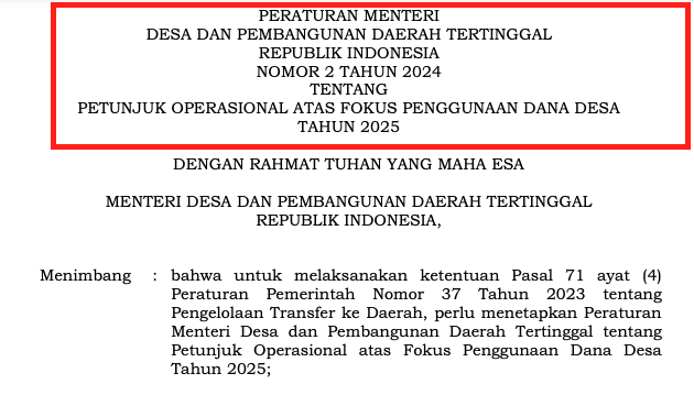Permendes Nomor 2 Tahun 2024 Permendes Nomor 2 Tahun 2024