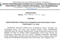 Rekrutmen TAPM Pusat 2024