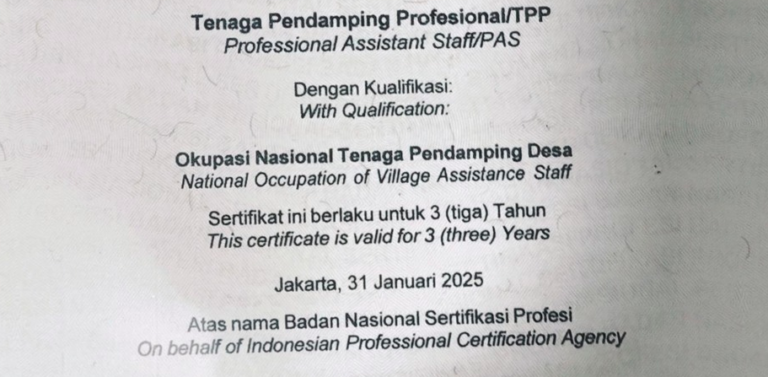 Sertifikasi Pendamping Desa