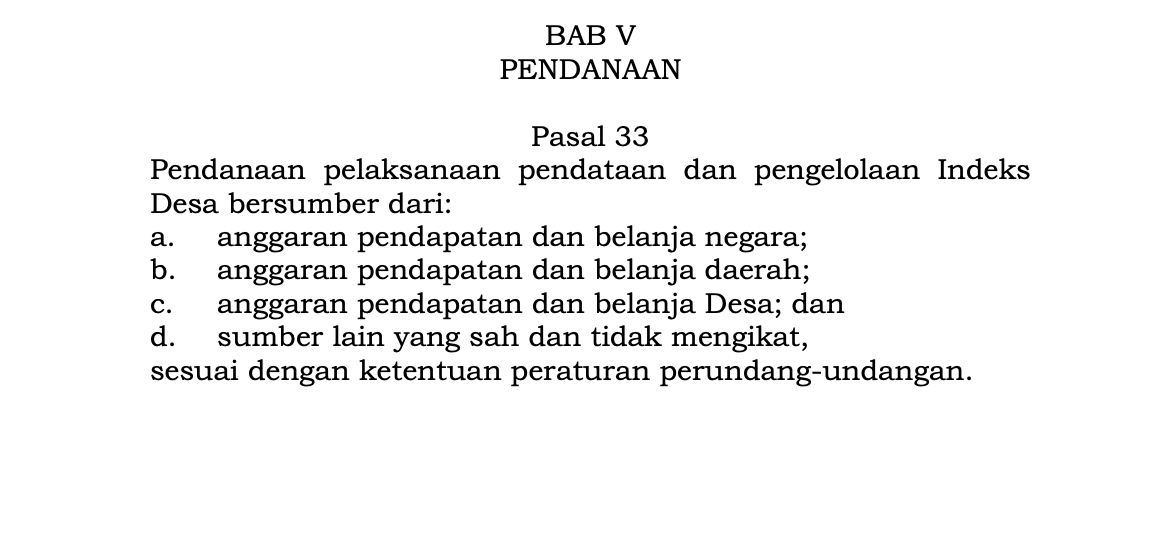 sumber pendanaan indeks desa