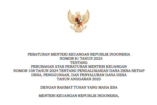 PMK 81 Tahun 2025, Dana Desa Tahap II Hangus