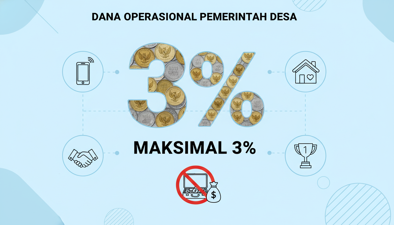 Panduan Dana Operasional Pemerintah Desa 2026 maksimal 3% - Infografis yang boleh dan dilarang