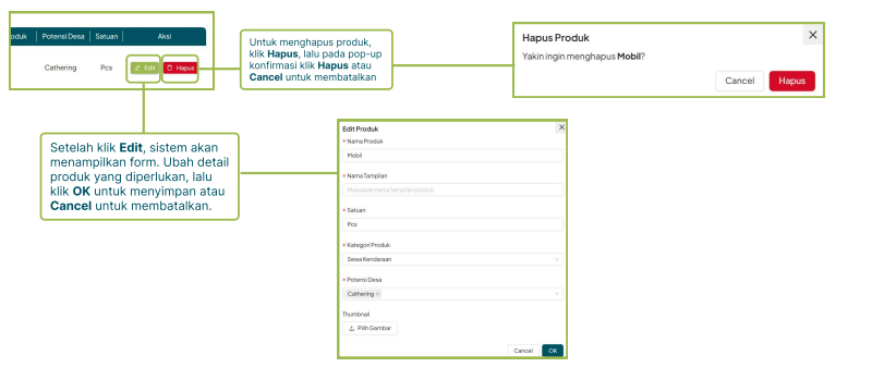 Edit dan Hapus Produk