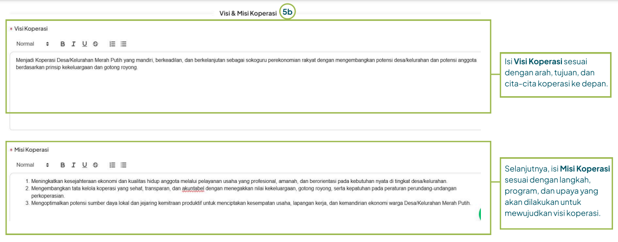 Form Visi Misi dan Rencana Kerja