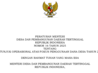 Permendesa PDT No. 16 Tahun 2025
