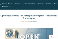 Open Recruitment Tim Percepatan Program Transformasi Transmigrasi