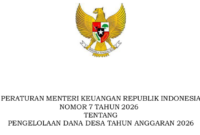 Halaman depan PMK Nomor 7 Tahun 2026