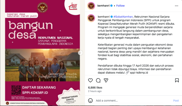 Rekrutmen Nasional Sarjana Penggerak Pembangunan Indonesia